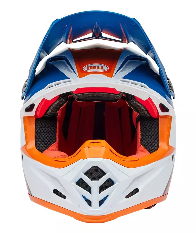 Casque cross 2025 BELL Moto9S Flex Merchant Orange Bleu Brillant OH