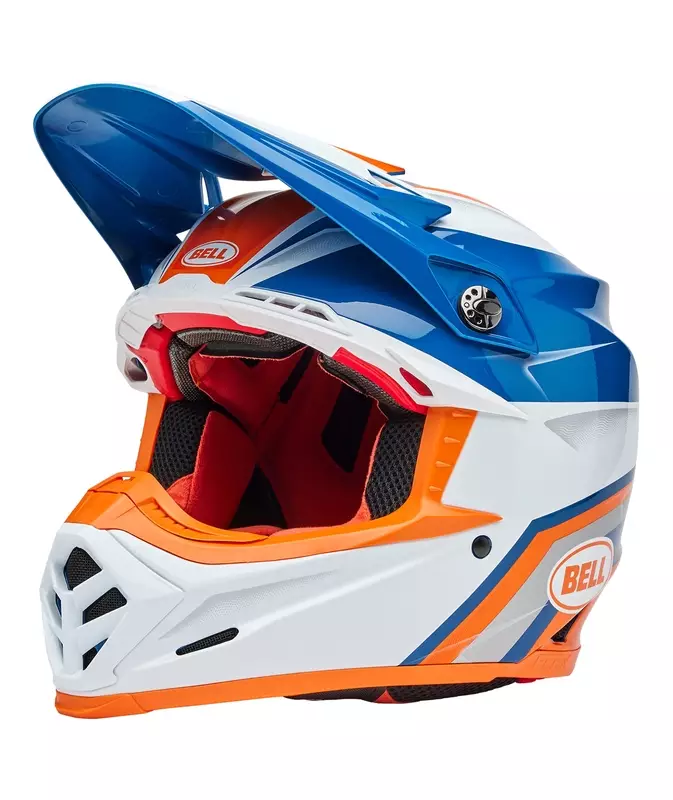 Casque cross 2025 BELL Moto9S Flex Merchant Orange Bleu Brillant OH