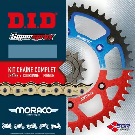 Kit chaine enduro DID VX3 noir couronne alu KTM 300 EXC
