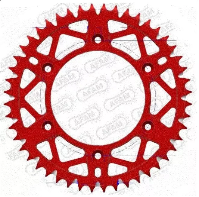 Couronne AFAM Alu Anti boue 50 dents Rouge Gas Gas 450 EC-F